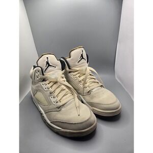 Air Jordan 5 Retro SE "Sail" FN7405-100 Men's Size 8‎ Sneakers White Black